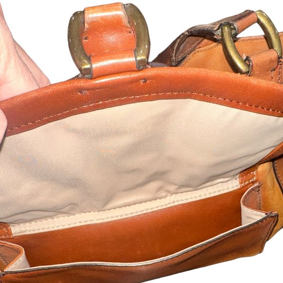 Vintage Cole Haan Brown Leather Satchel‎ Full Zip - Picture 4 of 12